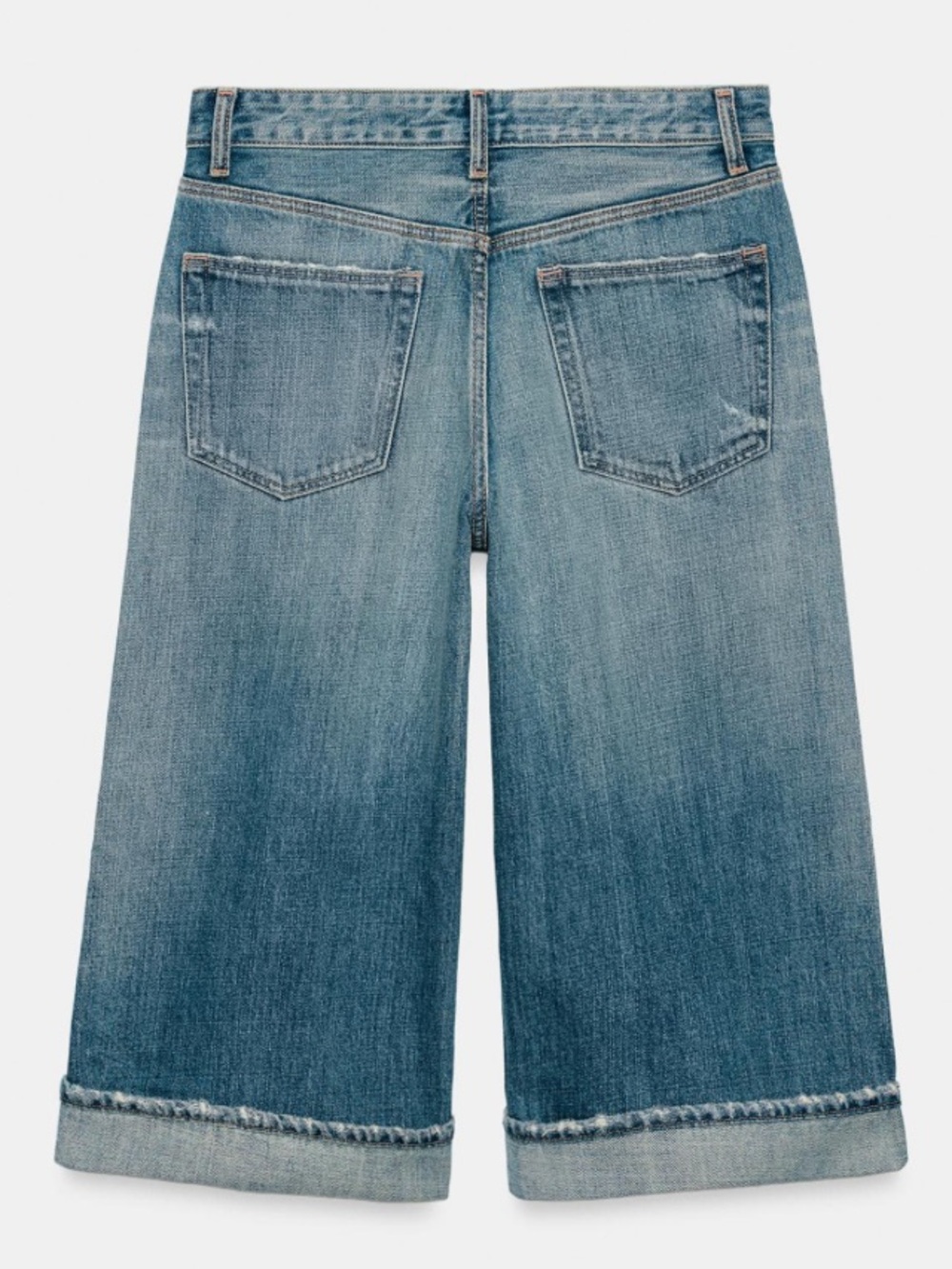 ZARA TRF MID RISE RIPPED DENIM JORTS - Picture 3 of 13